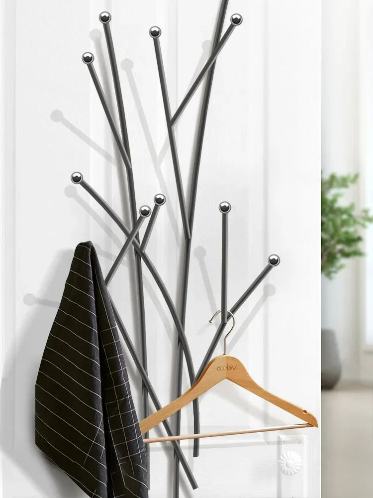 Nordic Light Luxury Entrance Clothes Hat Rack Creative Bathroom Wall Hanging Hooks Simple Bedroom Coat Hanger Wall Hooks