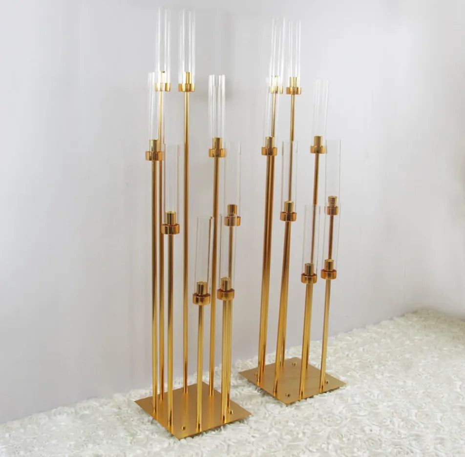 40 PCS Metal Candle Holder Candlestick And 400 Pieces Electronic Candles