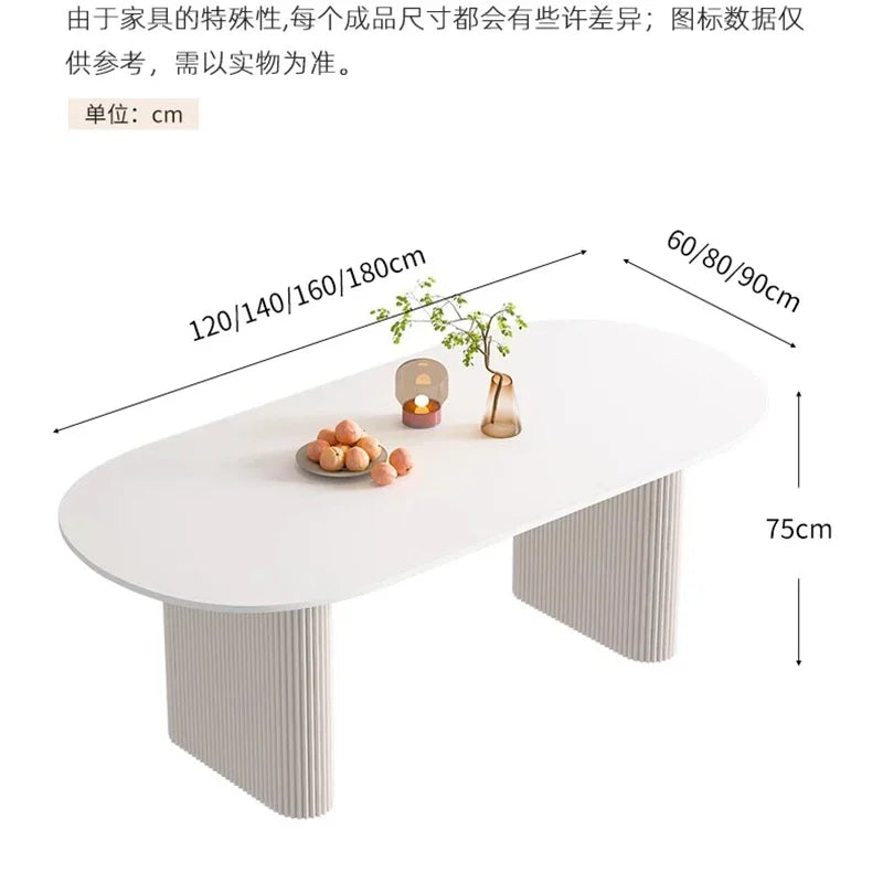 Oval Dining Table Hall Kitchen Island Mobile End Console Table Dinning Center Restaurant Juegos De Comedor Hotel Furniture SQC