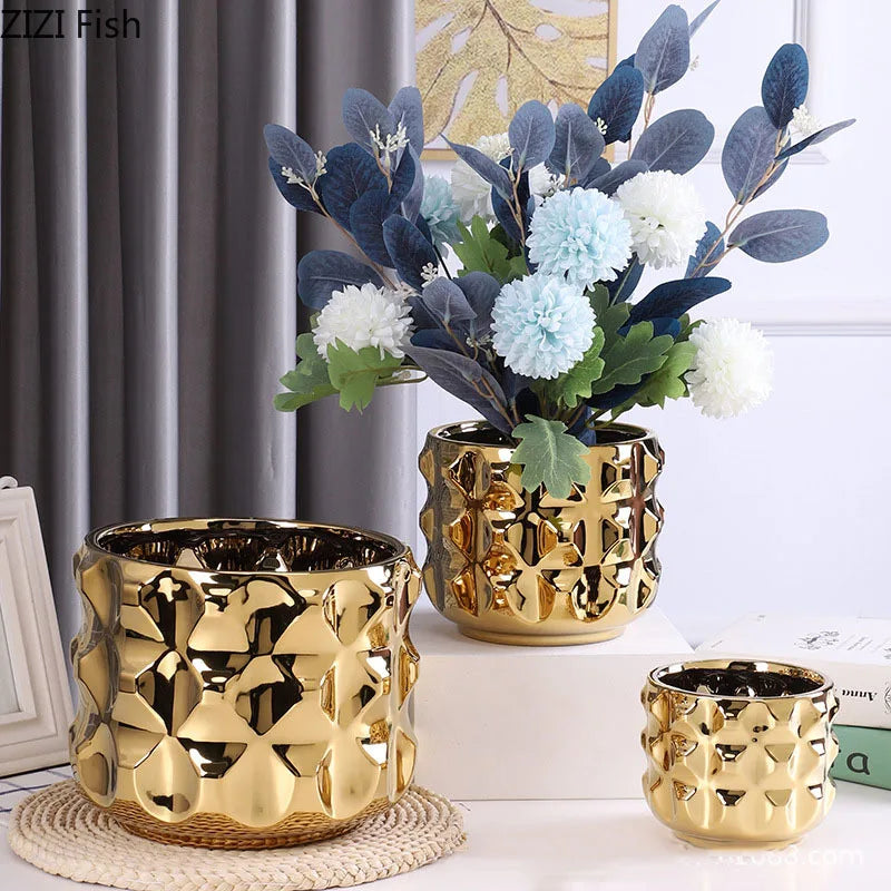 Modern Design Minimalist Ceramic Vase Flower Pot Potted Plants Decorative Flower Arrangement Desk Decoration Porcelain Vases