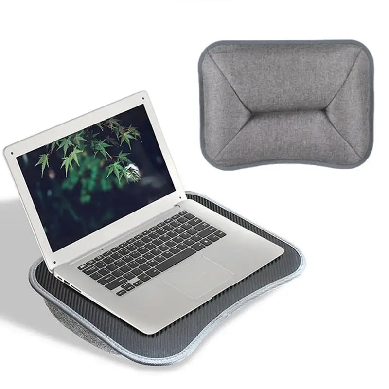 Laptop Lap Desk Lap Desk With Pillow Cushion Comfortable Foam Device Holder Raised Ledge Portable Computer Desks For Table Tray