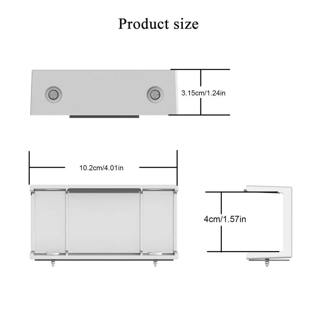 3pcs/set Laptop Rack Under Desk Holder Shelf Rack Storage Bracket Protective Tray Organizer Bracket With Screws For Cable Box