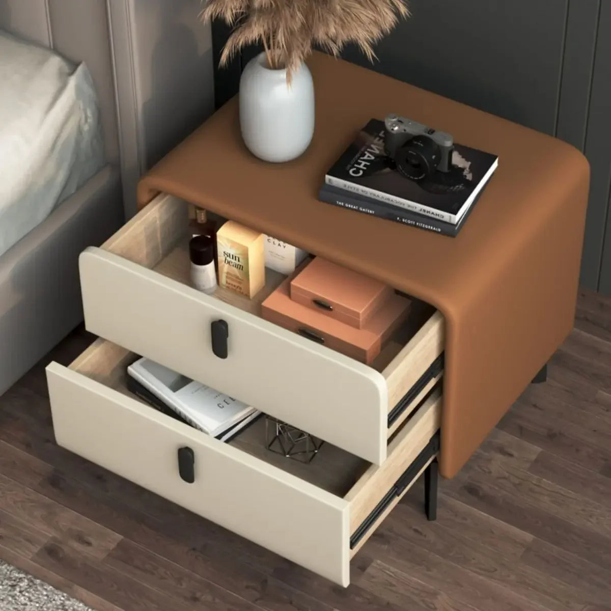 Modern Bedside Table Simple Luxury Solid Wood Night Stand for Bedroom Nightstands Mini Storage Cabinet Home Bedroom Furniture