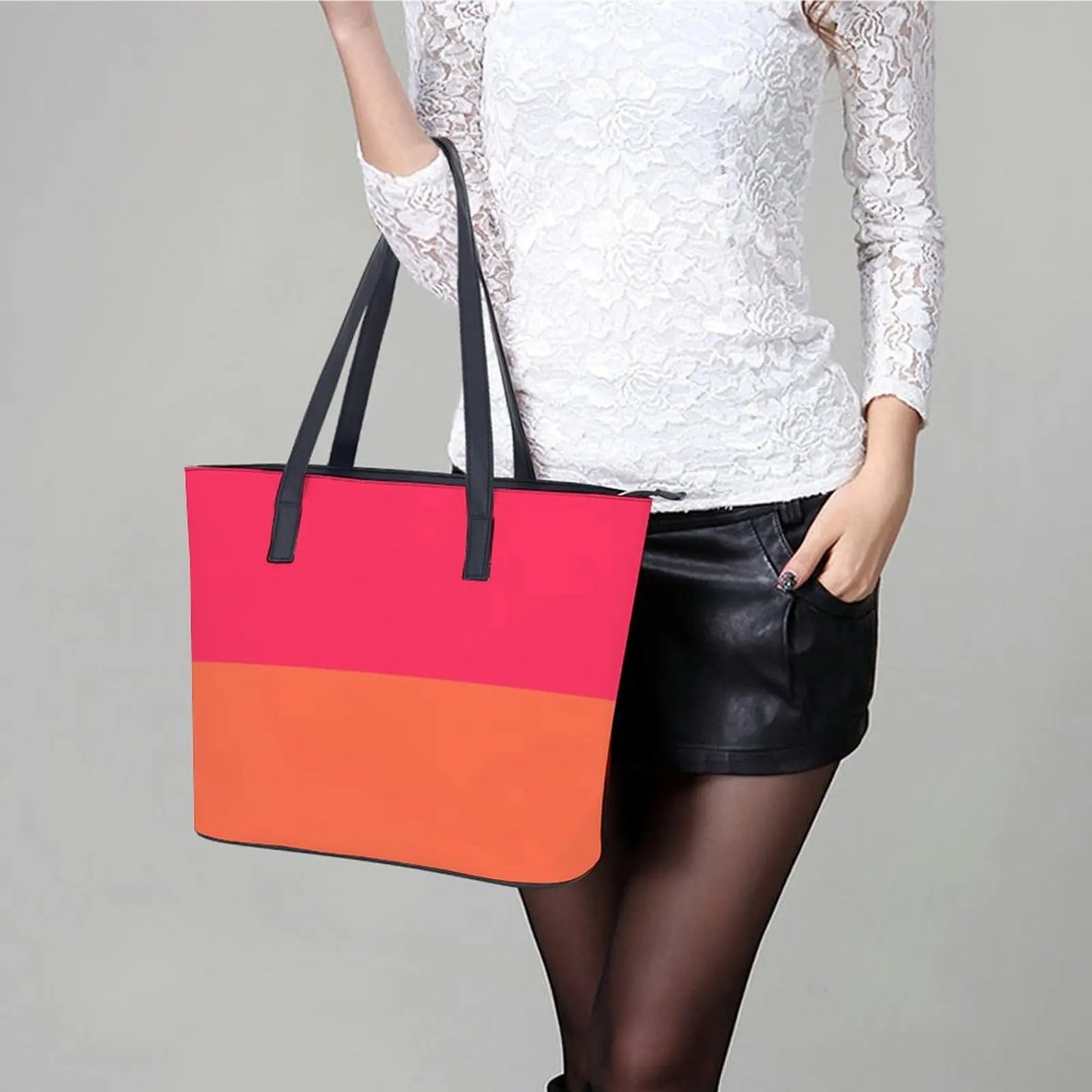 Abstract Red Handbags Luxury Fashion P-Pradas Business Tote Bag Lady Modern Shoulder Bag Custom Ziplock PU Leather Shopper Bags