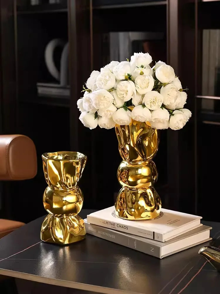 Premium Gold Candy Vase Ornaments, Living Room Flower Arrangement, Dining Table, Xuan Guan, Light Luxury TV Cabinet, Art Decorat