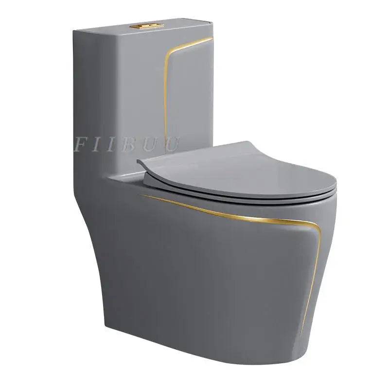 Colored Luxury One Piece Toilet For Bathrooms Household Ceramic Toilet with High Pressure Dual Flush Toilet Soft Closing Seat