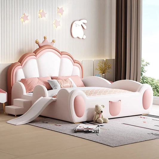 Kids European Double Bed Modern Wood Drawers Headboard Frame Double Bed Girl Sleeping Letti Matrimoniali Bedroom Furniture