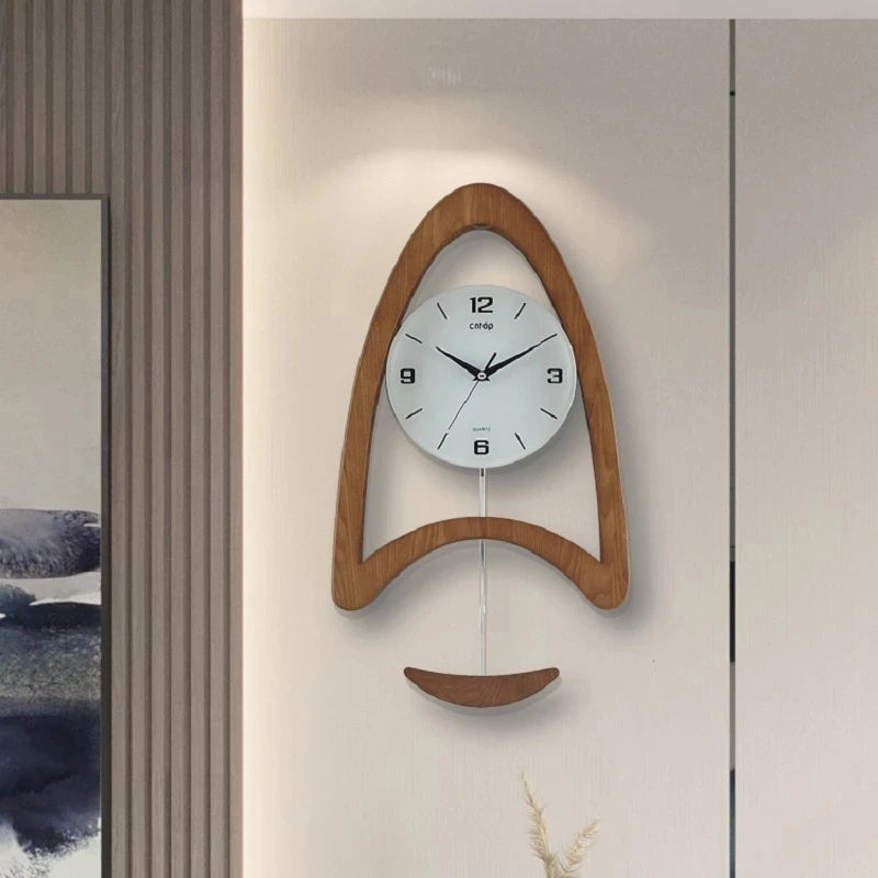 Automatic Induction Lighting Wall Clock Modern Minimalist Mute Swing Wall Clock Living Room Dining Room Home Decoration