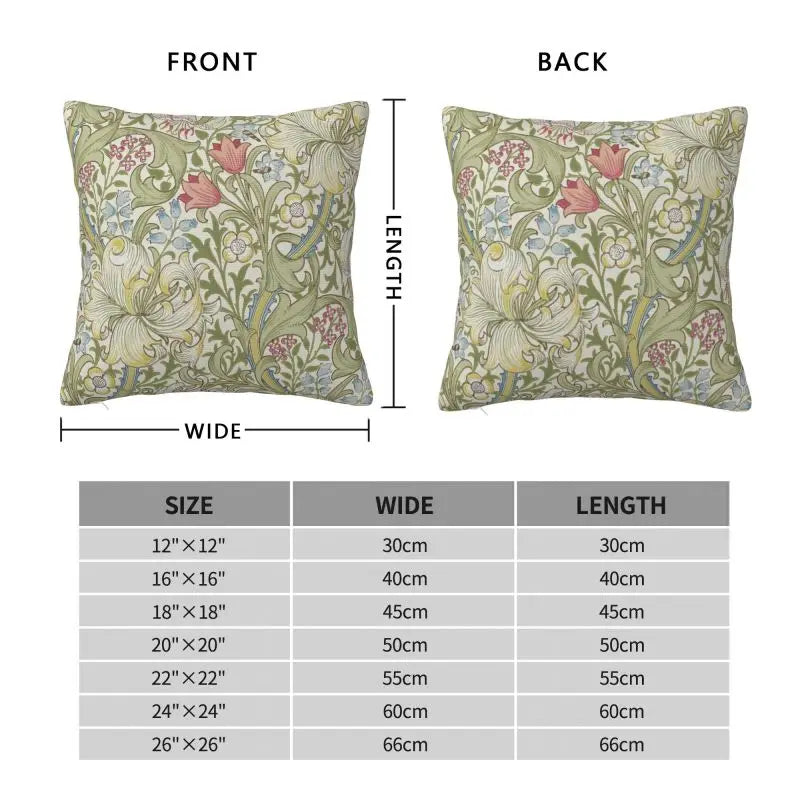 William Morris Art Pillow Covers for Sofa Floral Textile Pattern Luxury Cushion Cover Car Pillowcase