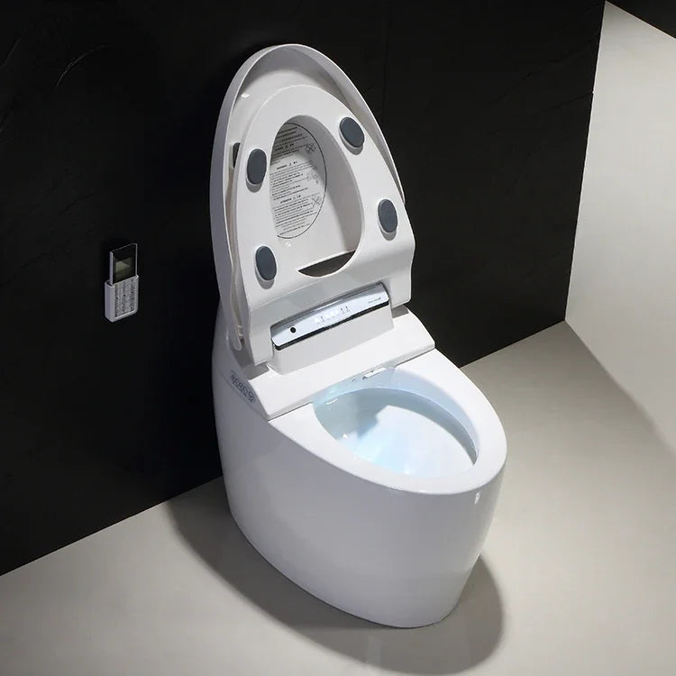 Auto flush clean function one piece commode s-trap ceramic smart wc toilet