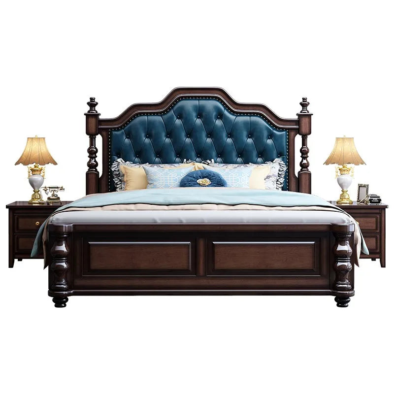 Waterproof Wood Bed Aesthetic Double Lounge Headboards Bed Multifunctional Frame Cama Elastica Pula Pula Bedroom Furniture