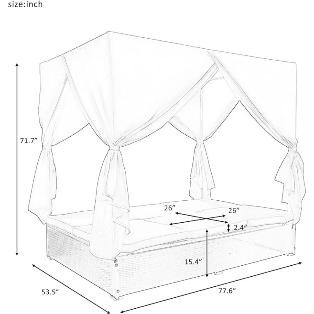 4-Piece Outdoor Patio Furniture Sets Outdoor Garden Lounge All Weather Wicker Sectional Sofa Loveseat With Ottoman Freight Free