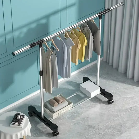 Space Saving Drying Coat Racks Hanger Stand Luxury Storage Organizer Clothes Rack Closet Shoe  Nordic Furniture