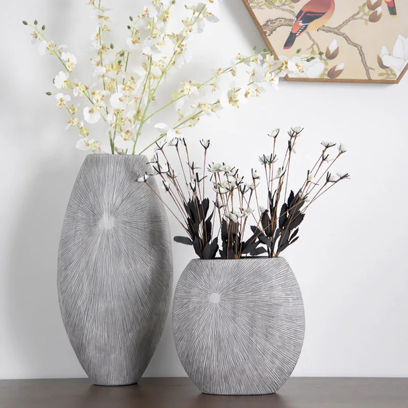 Decorated Nordic Vase Ornaments Living Room Plant Mold Ceramic Luxury Decorative Vase Flower Maceta Decoration Home AA50VA