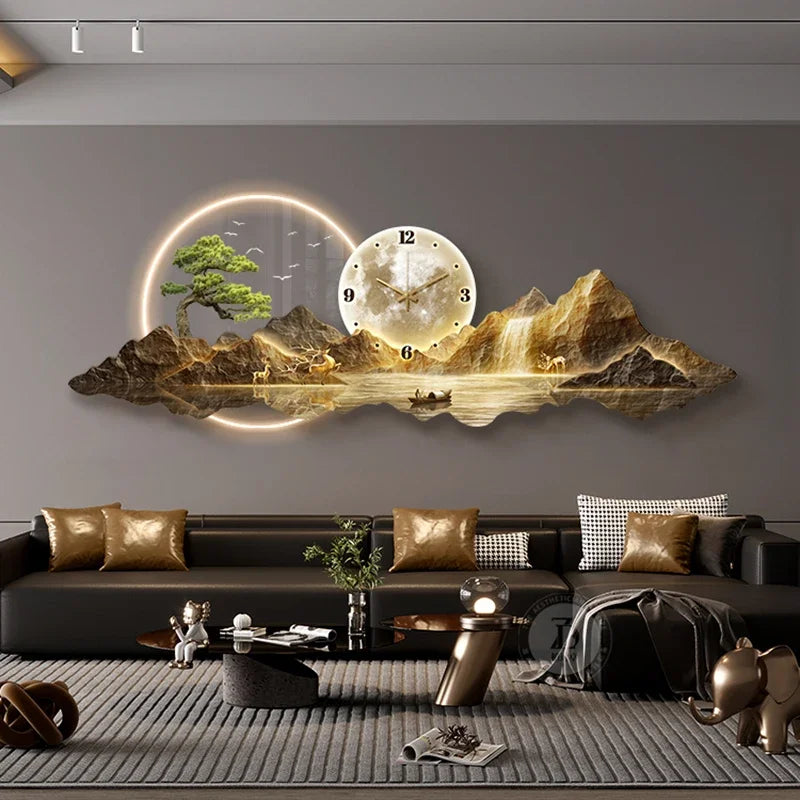 Design Luxury Wall Clocks Led Large Aesthetic Minimalist Wall Watch Silent Fashion Nordic Reloj De Pared Living Room Decoration