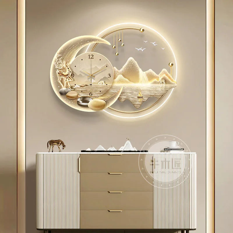 Luxury Modern Wall Clocks Art Mural Aesthetic Silent Design Wall Watch Minimalist Restaurant Reloj De Pared Home Decoration