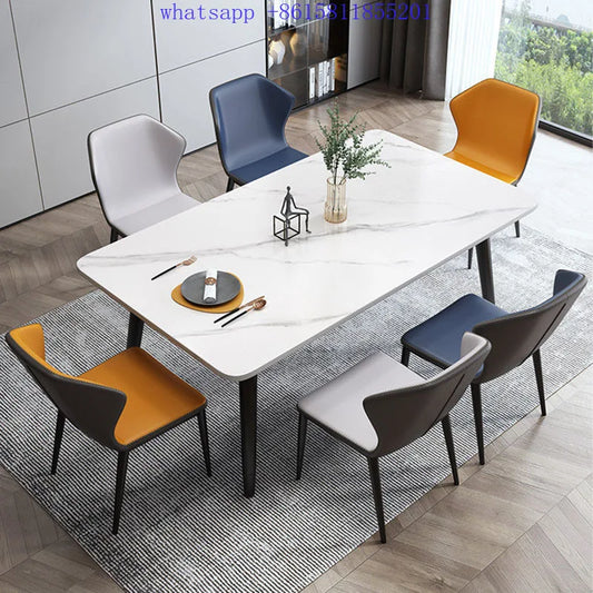 Nordic style modern luxury rectangular dining table chair minimalist design  luxury dining tables and chairs set   طاولة طعام