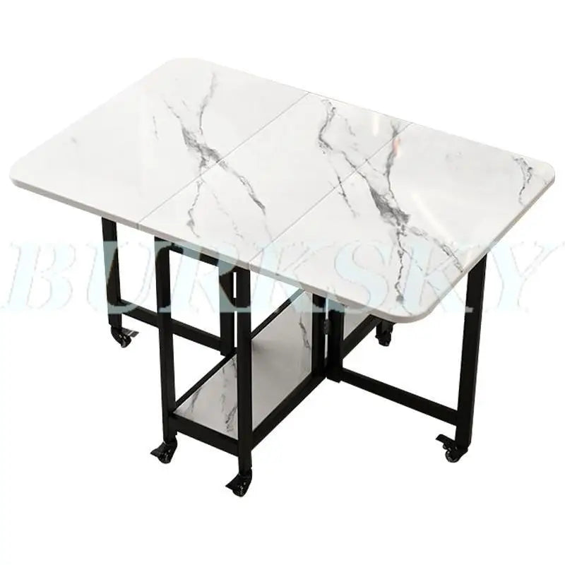 Folding Dining table Movable Table Set Dining Tables Chair Set Chair Dining Room Furniture Small Apartment Living Room Table