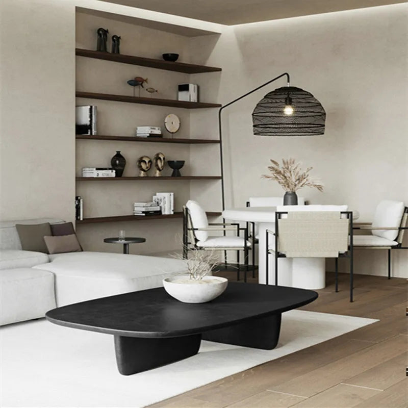 Luxury Coffee Table Minimalist Nordic Black Makeup Wooden Square Dining Table Magazine Breakfast Mesa Living Room Furniture