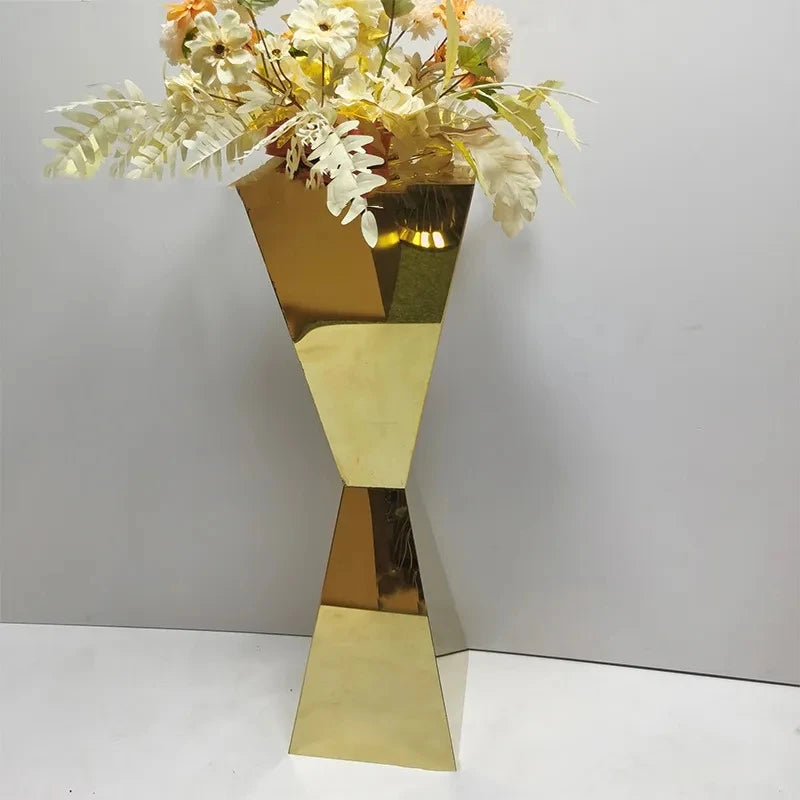 Vase Wedding Table Centerpieces Stainless Steel Flower Stands Vases Road Lead Party Decoration