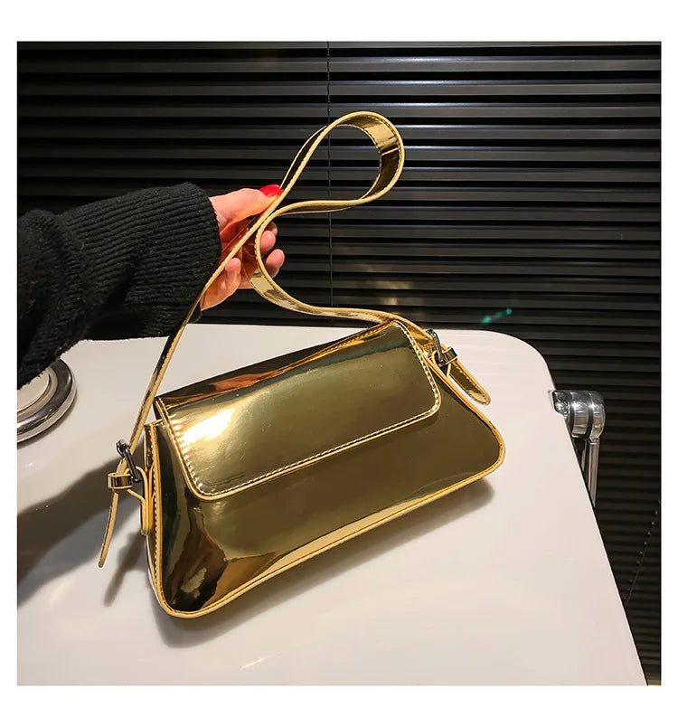 2023 Brand Luxury Designer Laser Women Armpit Bag Silver Chic Female Shoulder Bags Party Clutches Trend Lady Purses And Handbags