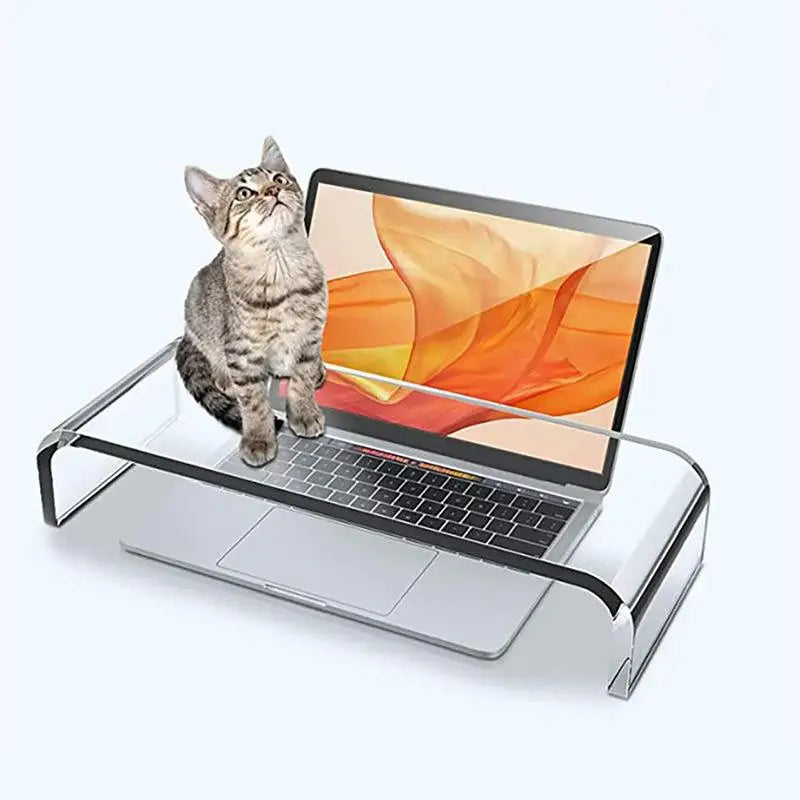 Clear Acrylic Desktop Computer Monitor Stand Office Desktop Storage Notebook Display Shelf Desktop Storage Shelf Pad High Shelf