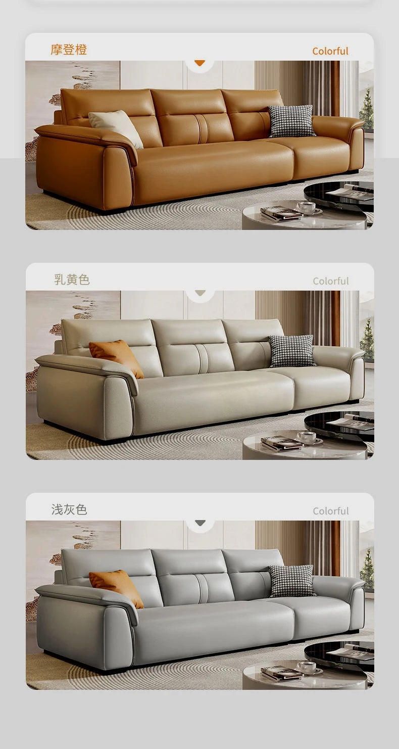 Leather Fabric Sofa Luxury Italian Simple Seating Room Corner Fluffy Pillows Cushions Sofas Relax Divano Designer Furniture