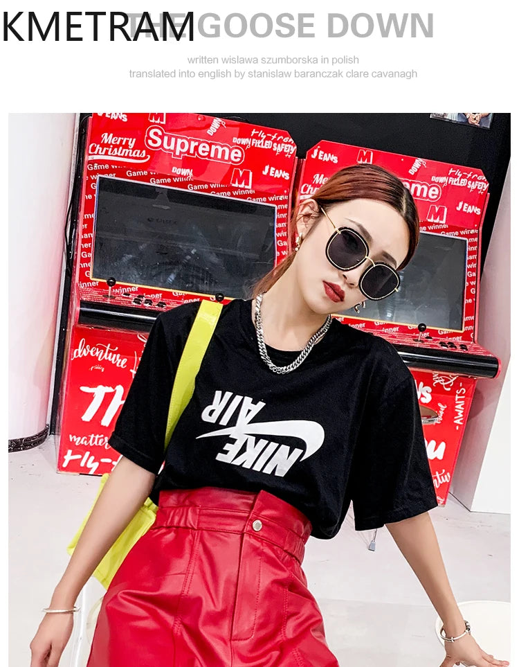 KMETRAM Sheepskin Real Leather Shorts Autumn Winter Women's Shorts High Waist Loose Trousers A-line Shorts Women Шорты Женский