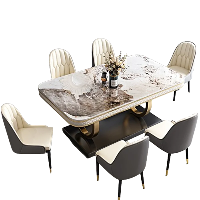 Designer Living Room Table Party Unique Floor Luxury Modern Dining Table Restaurant Kitchen Big Mesas De Comedor Home Furniture