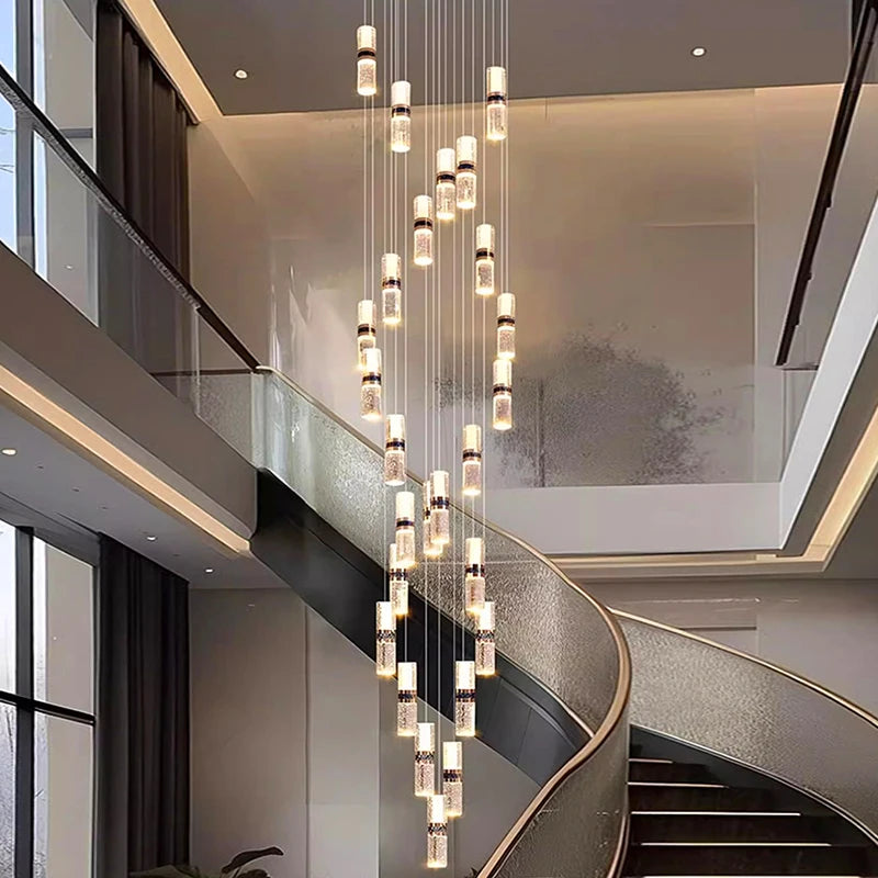 Modern home decoration crystal chandelier, stair Pendant lamp, living room Pendant lights, interior lighting