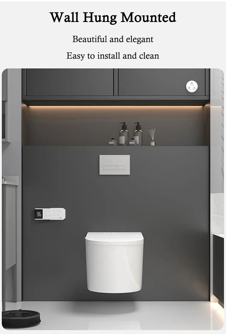 Concealed Cistern Wall Hang WC Toilet Bowl Bathroom Automatic Tankless Intelligent  Mounted Smart