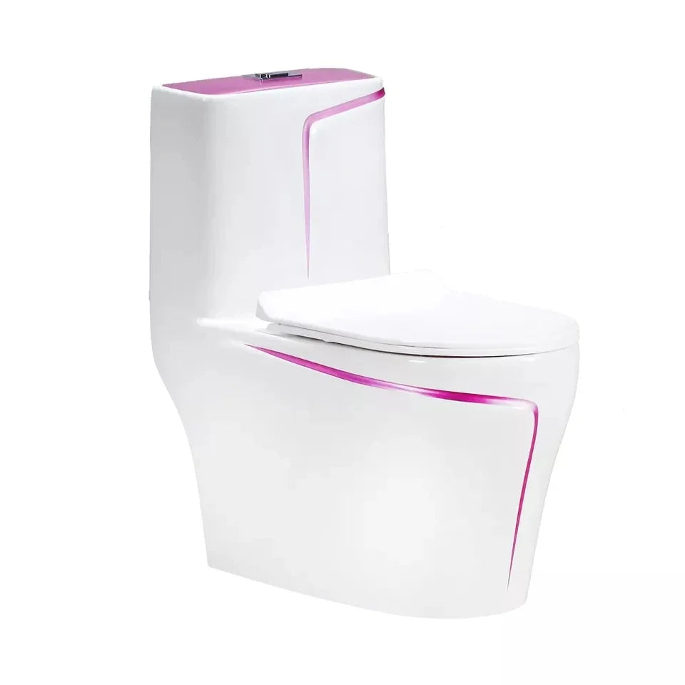 Sanitarios Inodoros Wc Gold Line Design Bathroom Ceramic One-Piece Gold White Colored Toilets Bowl