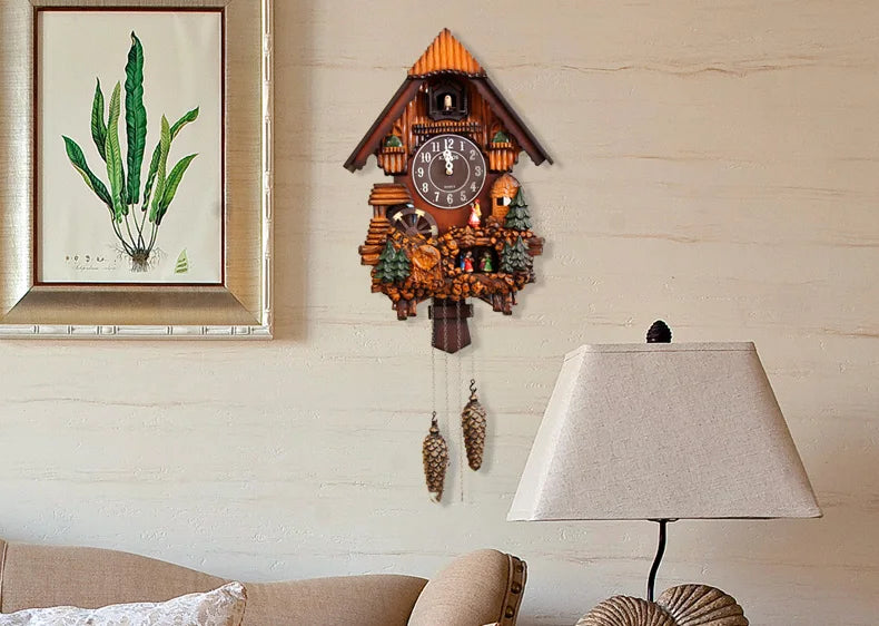 599 Creative fashion cuckoo clock wall clock ostrich children clock modern minimalist living room Korean clock