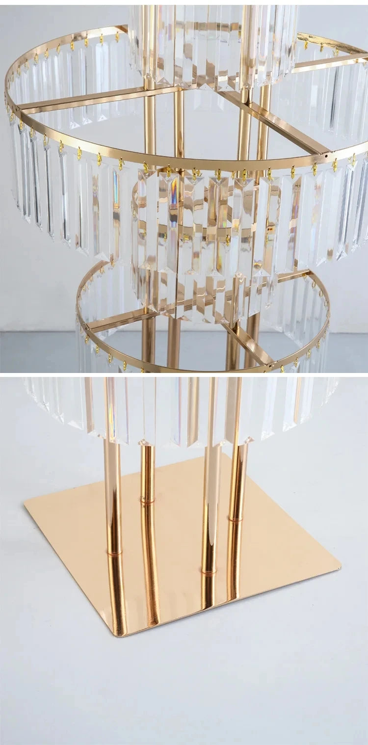 Wedding Gold Vase Centerpiece, Acrylic Flower Stand, Hanging Acrylic, 5 Tier Round Chandelier Base, 2 Pcs, 4 Pcs, 5 Pcs