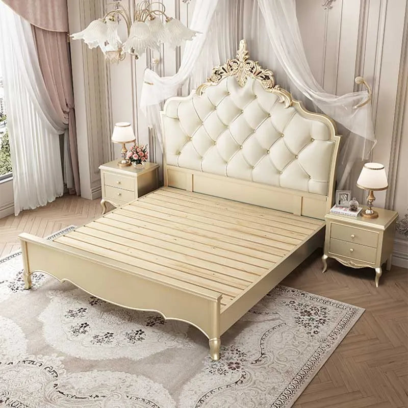 Storage Modern Whitr Double Bed King Size Wood Sleeping Luxury Twin Bed Frame Headboard Platform Cama De Casal Furniture