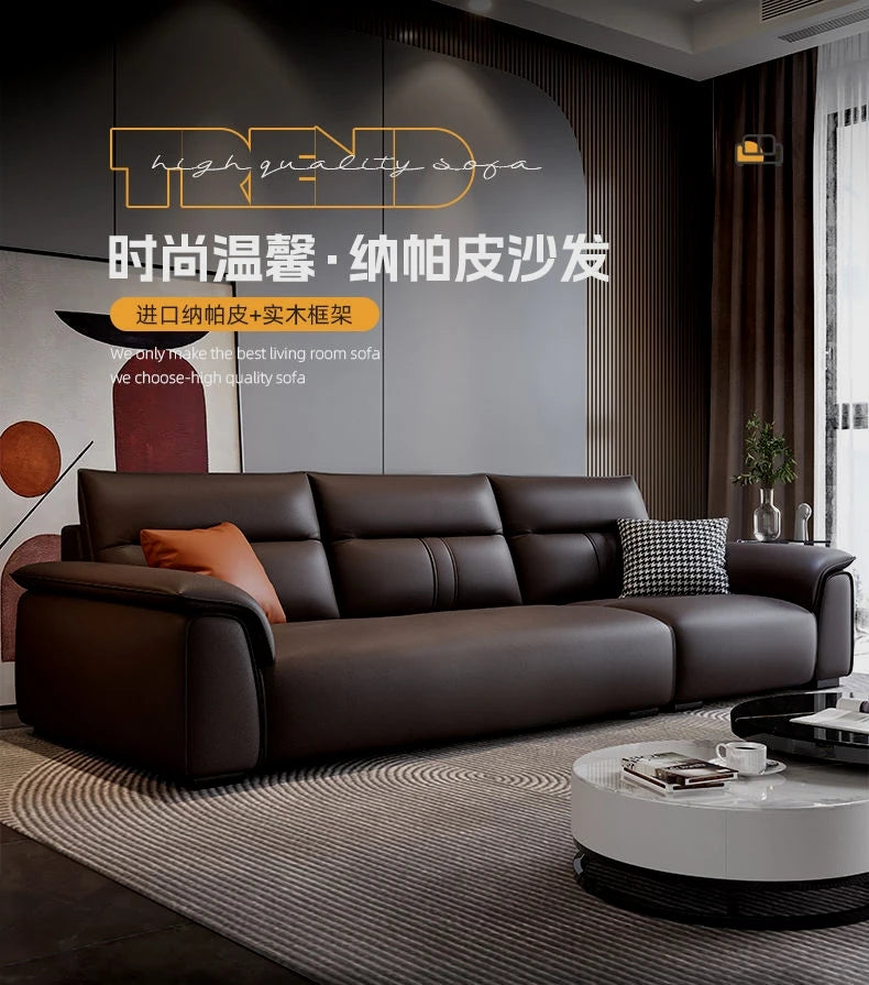 Leather Fabric Sofa Luxury Italian Simple Seating Room Corner Fluffy Pillows Cushions Sofas Relax Divano Designer Furniture