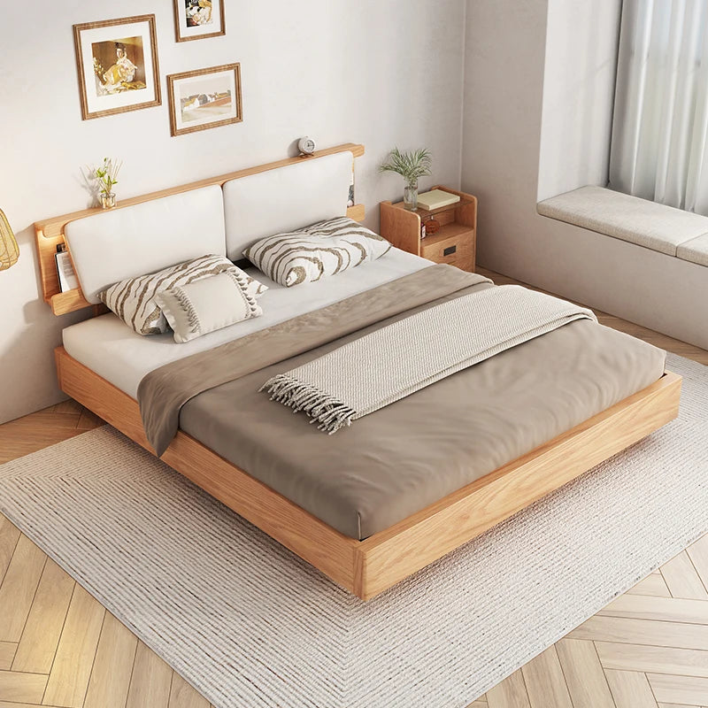 Suspended bed solid wood bed Japanese 1.5 high box storage box Nordic modern minimalist double bed