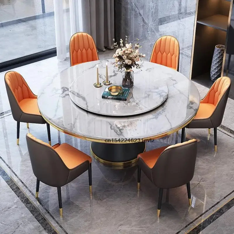 Modern Dining Table Furniture Round Dining  Light Luxury Dining Table Room Set Home Furniture Kitchen Table 4 Chairs