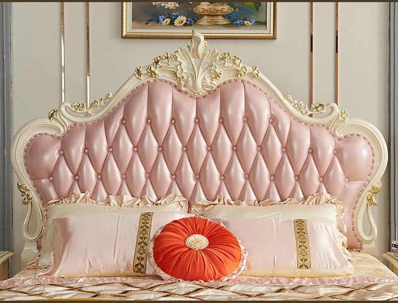 Storage Headboard Bed Double Modern Pink Designer Wood Luxury Bed Frames Queen Sleeping Letto Matrimoniale Home Furniture