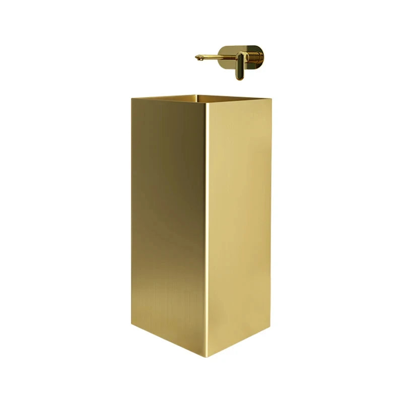 CX102AE Luxury Golden Bar Wash Basin Hotel Integrated Floor-Standing Pedestal Basin Face Washing Inter-Platform Basin