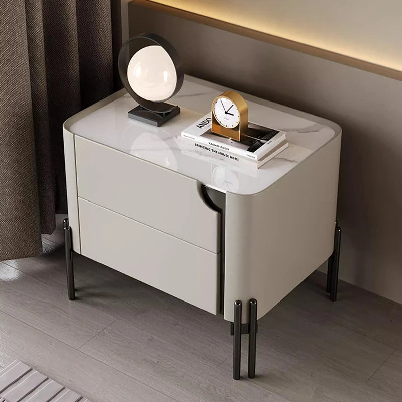 Pretty Italian Nightstands Aesthetic Luxury Storage White Minimalist Bedside Table Drawers Modern Table De Chevet Home Furniture