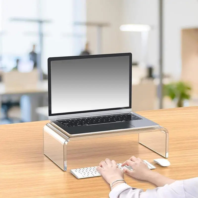 Clear Acrylic Desktop Computer Monitor Stand Office Desktop Storage Notebook Display Shelf Desktop Storage Shelf Pad High Shelf