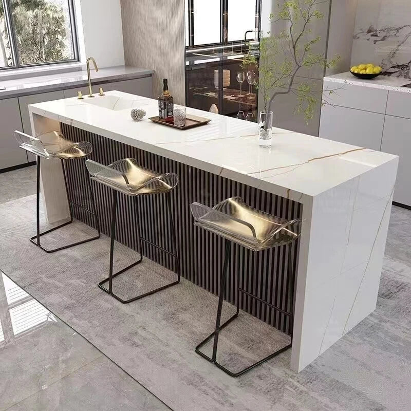 Light luxury island bar table integrated marble small kitchen household guide table multi-functional modern simple customization