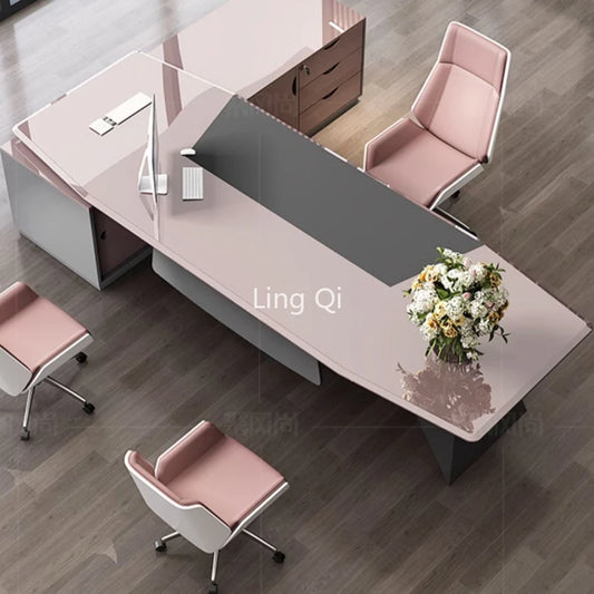 Light Luxury High Quality Office Desk Reception Conference Designer Stand Up Computer Desks Boss Girl Escritorio Home Furniture