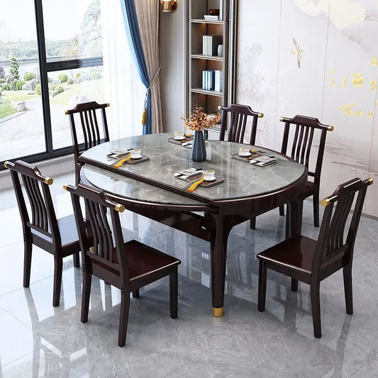 Dining Table Luxury Room Chairs Kitchen Restaurant Tables Wooden Living Rooms Simple Dinning Elegant Bord Bwrdd Round Service