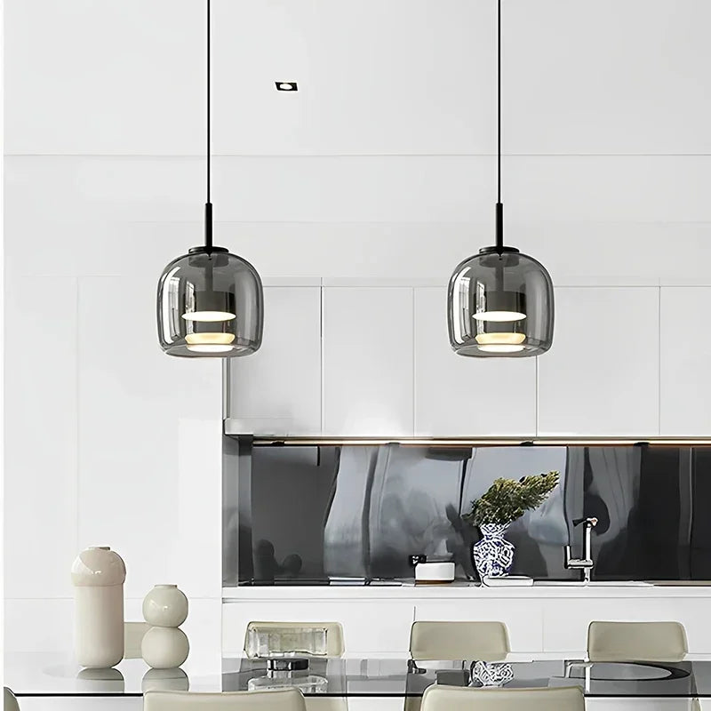 WELTIG Modern Glass LED Pendant Light – Nordic Chandelier for Dining & Bedroom