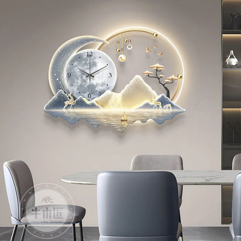 Luxury Modern Wall Clocks Art Mural Aesthetic Silent Design Wall Watch Minimalist Restaurant Reloj De Pared Home Decoration