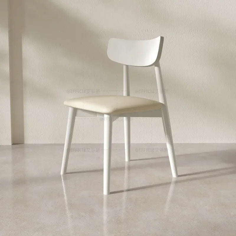 Cream Style Solid Wood Dining Chair Kitchen Modern Luxury Home Stool Modern Simple Chair Back Relax Cadeiras Furniture