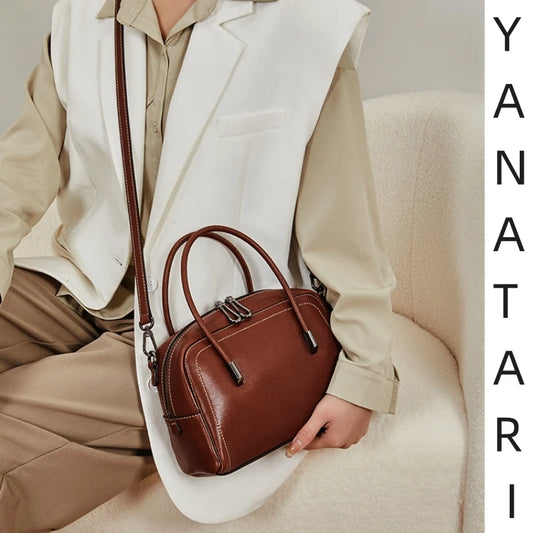 YANATARI crossbody bag cowhide Genuine leather handbags women vintage shoulder bag female luxury bags womens high quality 2024