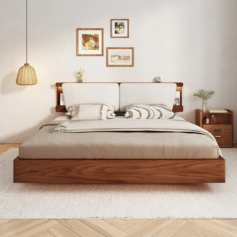 Suspended bed solid wood bed Japanese 1.5 high box storage box Nordic modern minimalist double bed